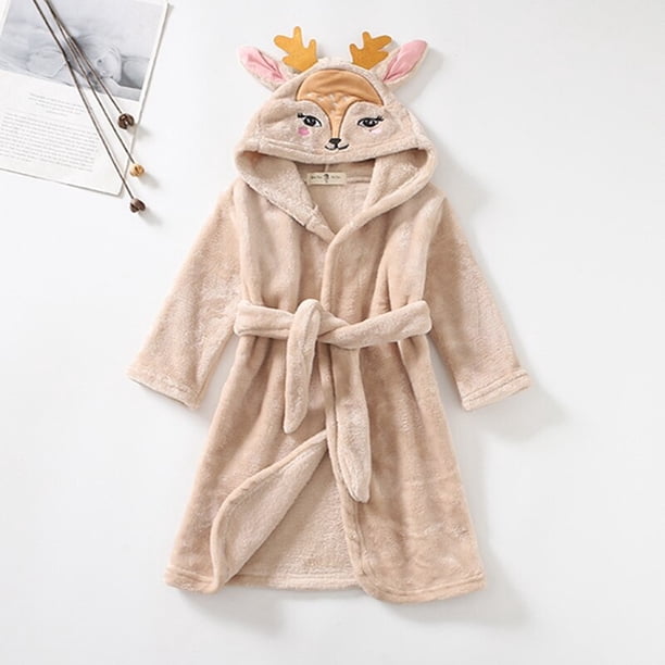 Albornoz para bebé, bata de baño suave con capucha para niños, ropa de algodón para niños, toallas de manga larga para niñas, ropa de dormir de invierno, albornoz de animales para niños 7T 8T Gao Jinjia LED