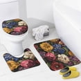 thumbnail image 4 of Shower Curtain Sets 4 Piece Roses Tulips Peonies Violets And Lilies Non-Slip Rugs And Toilet Mat Lid Rug Accessories Colorful Bright Spring Natural Bathroom Decor Set with Accessories, 4 of 8