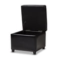 thumbnail image 4 of Pemberley Row Leather Black Ottoman Square Storage 18" Unassembled, 4 of 6