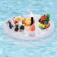 thumbnail image 1 of Portavasos inflable para piscina, portavasos inflable con 8 agujeros, barra flotante para piscina con bomba de aire, bandeja flotante inflable para piscina de vacaciones, etc., 1 of 5