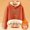 Orange, variant on Women's Autumn/Winter Comfort Printed Lined Thick Thermal Hooded Sweatshirt Top Pocket Sleeve Zip Front Sweatshirt Full Zip Hoodies for Women Heavy Womens Sweatshirt Hoodie Pocket Jacket Tunic Women