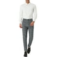 thumbnail image 2 of NOMADIC NOOK Men's Dress Plaid Trousers Slim Fit Flat Front Pants with Pockets 2 Pack, 2 of 6
