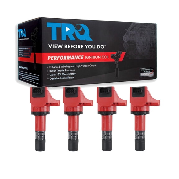 TRQ Ignition Coil Set 4 Piece High Temperature Epoxy Fits 2012-15 Honda Civic 13-15 Acura ILX 16-22 HR-V