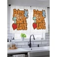 thumbnail image 5 of Sheer Curtains 54 Inch Length, Burnt Orange Words Semi Sheer Curtains Light Filtering Window Treatment, Funny Words Retro Art Privacy Voile Drapes for Living Room Bedroom 52x54 Inch, 5 of 7