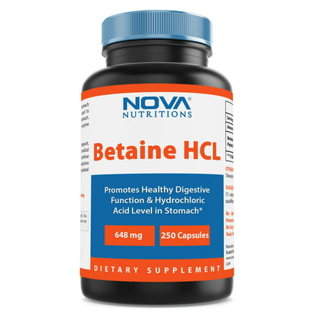 Nova Nutritions Betaine HCL 648 mg 250 Capsules