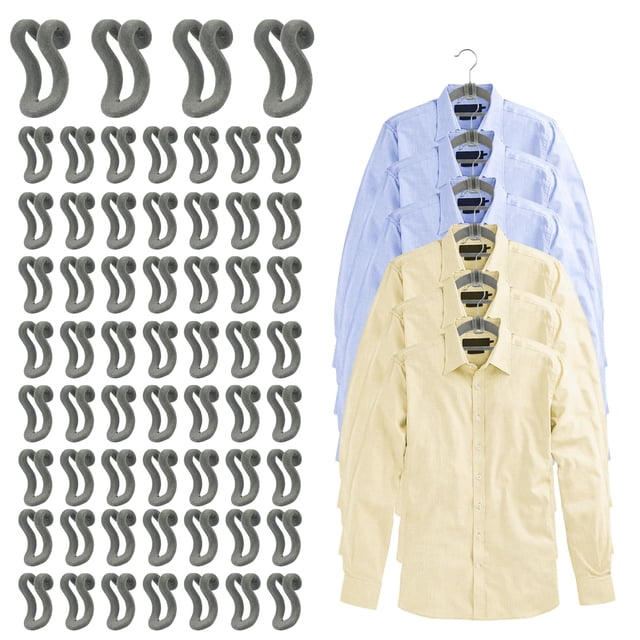 Ganchos Mlici Velvet para colgar ropa, 60 unidades, color gris