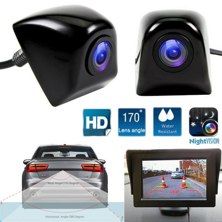 Front Cmos Camera - Backup Camera,EEEkit HD Color CMOS IP68 Waterproof 170 Degree Viewing Angle Rearview Camera Car Reversing Rear View/Side View/Front View Security Pinhole Camera by EEEkit