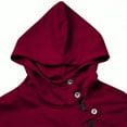 thumbnail image 7 of Zimjoy Mens Quarter Zip Pullover Hooded Long Sleeve Bias Tape Zipper Pullover Mens Casual Red Sweatshirt Lightweight Winter Fleece Men's Shirts, Wine 2XL, 7 of 7