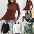 thumbnail image 4 of Women Turtleneck Base Layer Shirts Long Sleeve Slim Fit Thermal Underwear Tops, 4 of 11