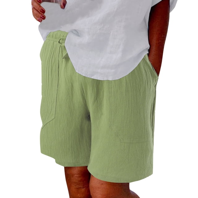 2025 Shorts de Sport Décontractés pour Femmes Shorts de Randonnée pour Femmes Taille Élastique Manches Courtes Justaucorps pour Femmes Poches Quotidien