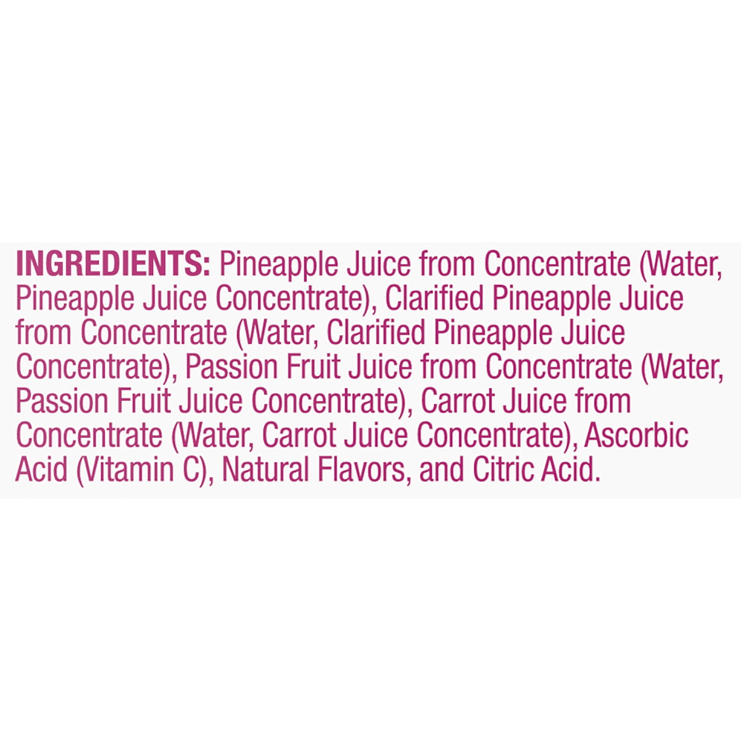 Dole Jaya 100% Pineapple, Passion Fruit & Carrot Juice, Tropical Juice, 8.4 Oz Cans, 4 Ct