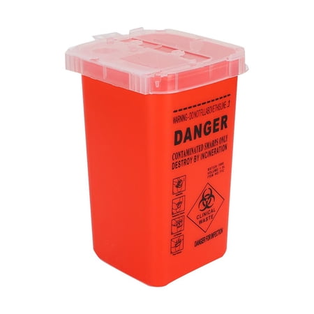 Tebru Portable Needle Waste Box, Plastic Disposable Blade Cutter Tattoo Needle Container Collector Waste Box, Needle Container Waste Box