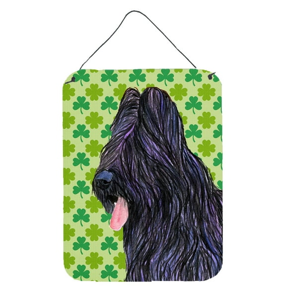 Briard St. Patrick's Day Shamrock Portrait Wall or Door Hanging Prints