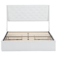 thumbnail image 4 of Zimtown Upholstered Full Platform Bed Frame w/ 4 Drawers, No Box Spring Needed, White, 4 of 7