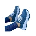 thumbnail image 4 of Crocowalk Women Casual Shoes Lace Up Walking Shoe Round Toe Sneakers Womens Trainers Outdoor Thick Sole Platform Blue 6, 4 of 5