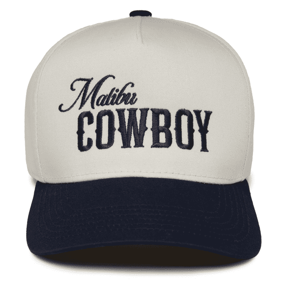 Funky Junque Two Tone Vintage Snapback Hat - Malibu Cowboy - Beige/Navy