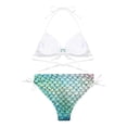 thumbnail image 6 of Alvivi Women's Fish Scale Printed Two Piece Bikini Sets Lace Up Padded Brazilian Bathing Suits Type J XXL, 6 of 7