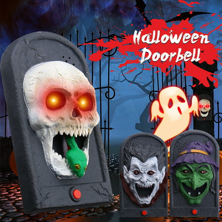 Halloween Doorbell Sound Trick Toy Skull Prop Party Supplies Decorate Children