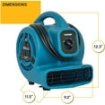 thumbnail image 4 of XPOWER P-80A Mini Mighty Air Mover, Utility Fan, Dryer, Blower with Built-in Power Outlets - Blue, 4 of 11