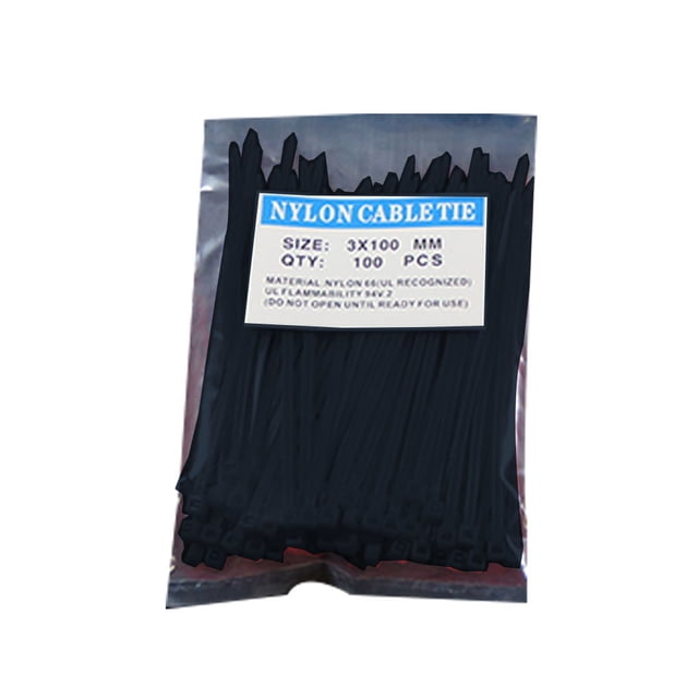 Yuarrent Paquete de 100 bridas de nailon para cables, anillo de sujeción reutilizable de alta resistencia, correas de Color sólido, suministros para el Almacenamiento y organización del hogar Negro Yuarrent JJ19795-05