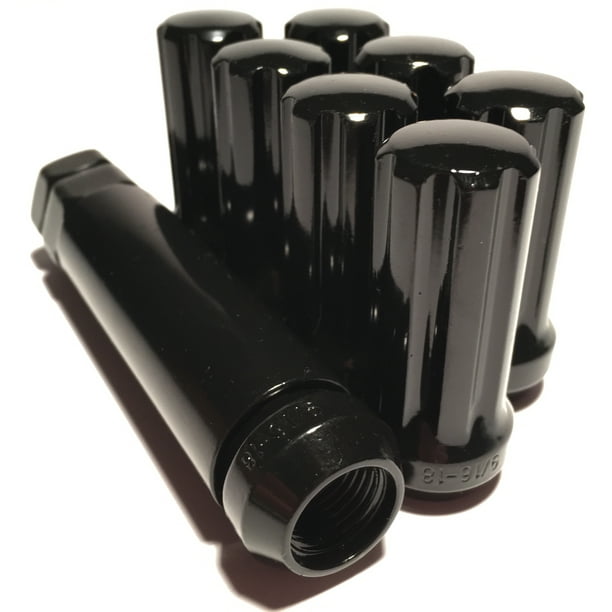 8 Black 9/1618 Lug Nuts Spline XL 2" Long Dodge 2500 3500 9/16 Wheel