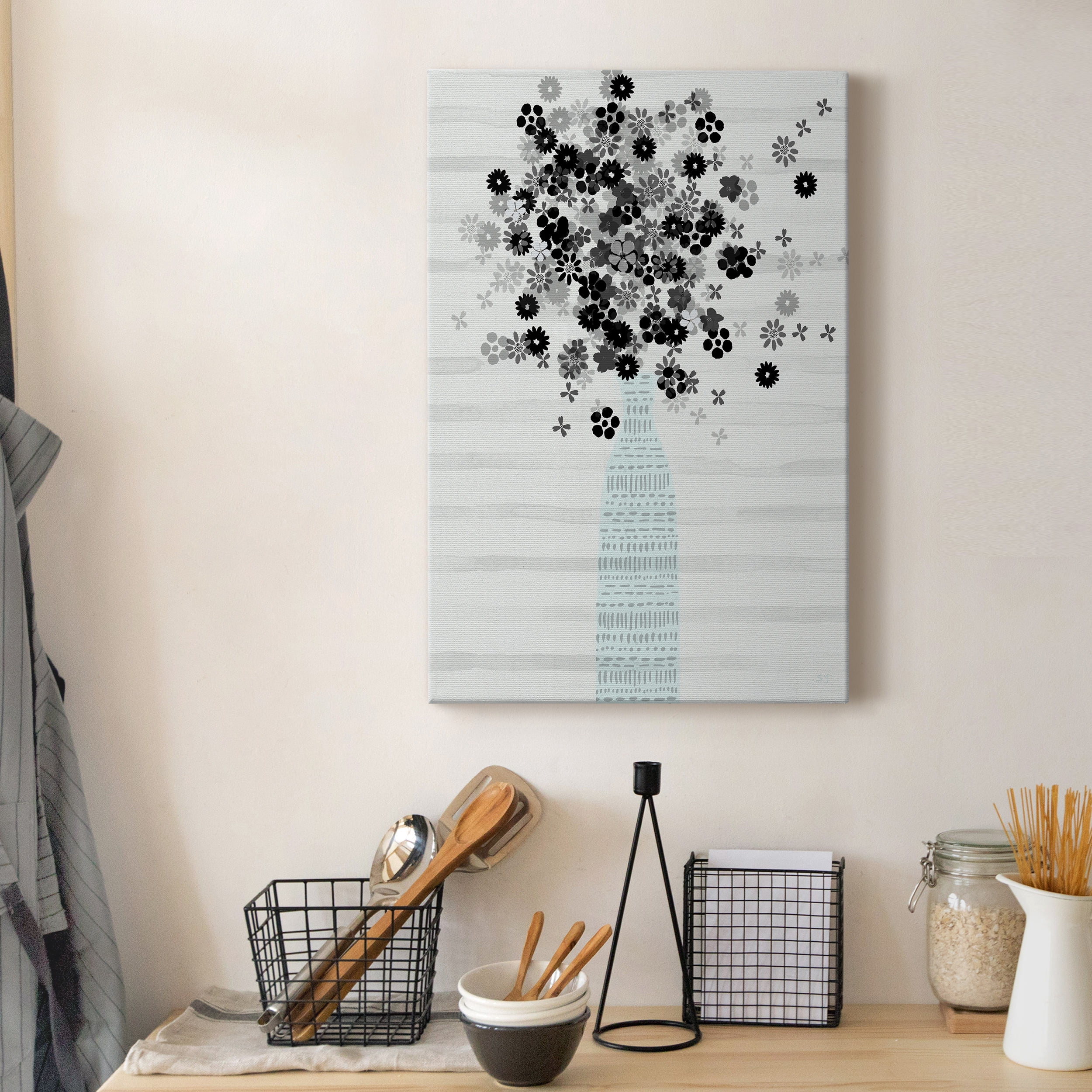Bouquet of Black & White Premium Gallery Wrapped Canvas - Ready to Hang - 40 x 60