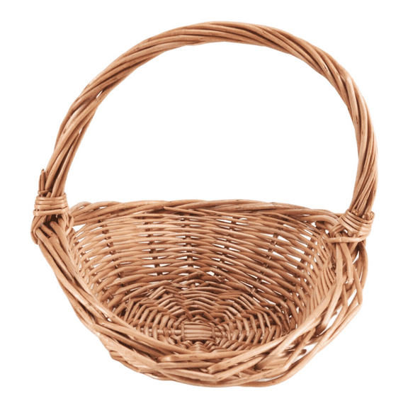 Wicker Basket with Handle, Shopping Basket, Gift Hamper Picnic Baskets, Kitchen Storage Basket- Small