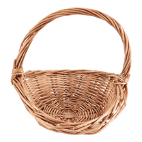 Wicker Basket with Handle, Shopping Basket, Gift Hamper Picnic Baskets, Kitchen Storage Basket- Small