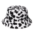 thumbnail image 1 of Sombreros De Cubo De Felpa Con Estampado De Vaca Para Otoño E Invierno, Sombrero Cálido Para Exteriores Con Cuerda Ajustable, Sombrero De Pescador Unisex Para Lavabo Vogacara AP006287-03, 1 of 6