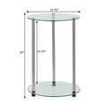 thumbnail image 4 of Convenience Concepts Designs2Go Round End Table with Clear Glass Shelves, 4 of 6