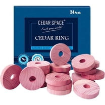 Cedar Blocks for Clothes Storage - 24 Pcs 100% Aromatic Cedar Rings, Cedar Accessories for Closets Storages, Cedar Blocks for Wardrobes Closets and Drawers