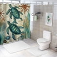 thumbnail image 7 of Orinice Fabric Shower Curtain,Sea Turtle Nautical Map Beach Theme Ocean Creature Landscape Coral Blue Teal Polyester Designer Cloth, Print Decorative Bathroom Curtains Include Hooks Set 36x72, 7 of 7