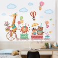 thumbnail image 4 of Animales globos aerostáticos nubes etiqueta de la pared para la pared de la habitación de los niños D, 4 of 4
