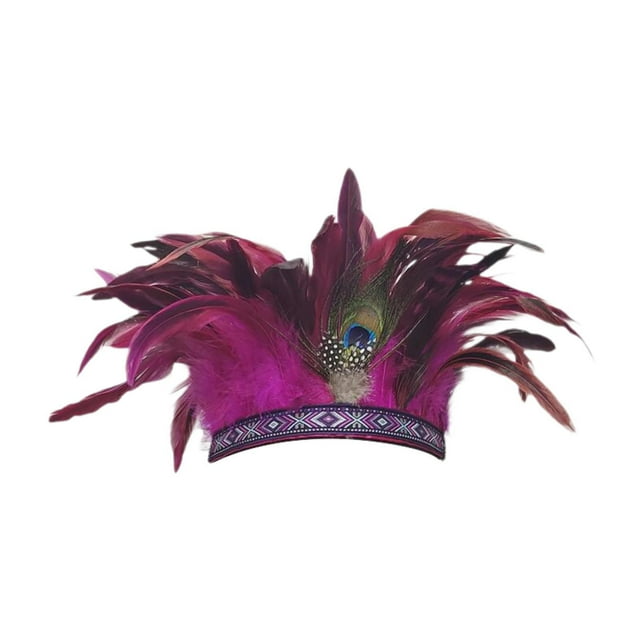 Diadema de plumas Strade Fareast Limited para fiesta color rojo rosa