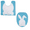 Blue, variant on Easter Bunny Toilet Seat Cover and Rug Set of 2, Bathroom Spring Holiday Decor with Rabbit Pattern Floor Mat