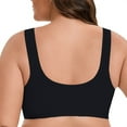 thumbnail image 3 of Bra - Comfortable Front Button Wireless Shaping Bra, No Underwire Front Closure Bras for Older Women Black 38, 3 of 4