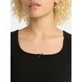 thumbnail image 4 of No Boundaries Square Neck Tee with Satin Bow, Women's, 4 of 5