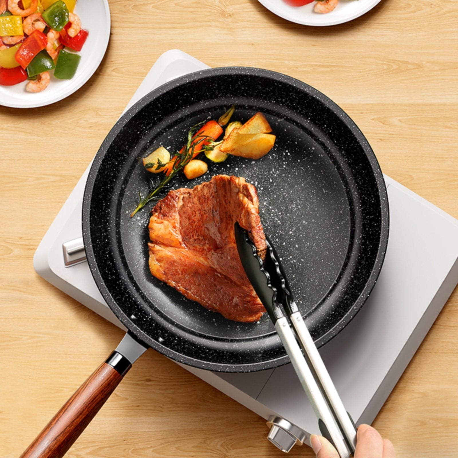 Non Stick Pan with Cold Handle,Kitchen Frying Pan,for Cooking Food Using A Non Stick Pot with A Cool Handle for Safe Grip,Hecnuo