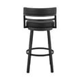 thumbnail image 4 of Armen Living Madrid 26" Counter Height Swivel Black Faux Leather and Metal Bar Stool, 4 of 10