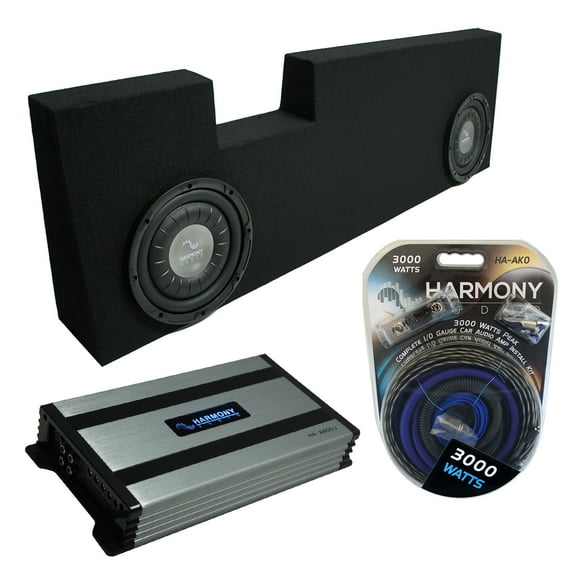 01-14 Ford F250 F350 Super Crew Truck Harmony F104 Dual 10 Sub Box & HA-A800.1