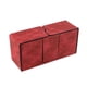 thumbnail image 2 of Caja de cuero sintético para 200 cartas, duradera, con compartimento organizador de gran capacidad. Rojo, 2 of 9