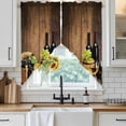 thumbnail image 6 of Red Wines Swag Valances for Windows, Kitchen Window Curtains Over Sink, Champagne Grapes Galsses Country Wooden Plank Window Treatment Curtains for Living Room/Bedroom Curtains 2 Panel Sets 36"x45", 6 of 8