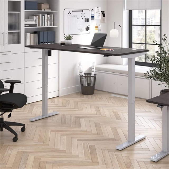 Scranton & Co Engineered Wood 72W Adjustable Standing Desk in Storm Gray