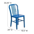 thumbnail image 4 of Bowery Hill Chaise de Salle à Manger en Métal pour Intérieur-Extérieur, Bleu, 4 of 7