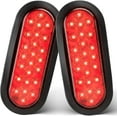 thumbnail image 1 of Feux Arrière de Remorque Ovales Rouges à LED de 6 Pouces 2 Pcs, Super Lumineux 24 LEDs Ovales 6 Pouces Frein Arrêt de Virage avec Illets à Montage Affleurant Certifiés DOT SAE pour Camion RV, Bus, Camions, 1 of 8