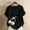 Black, variant on Sentmoon Ladies Tops and Blouses Summer Crew Neck Loose Linen Vacation Shirts with Button Print Short Sleeve Concert Outfits for Women Comfy for Business Travel XXXXL