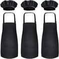 thumbnail image 1 of Novelty Place Kid's Apron with Chef Hat Set (3 Set) - Kid's Size Polyester Black, 1 of 7