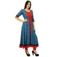 thumbnail image 1 of Bimba Womens Designer Flaired kurta Dress Printed Rayon Kurti Clothing, 1 of 8