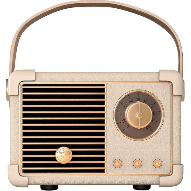 Retro Wireless Bluetooth Speaker - Portable Vintage Rechargeable Mini Speaker with Powerful Sound, USB/TF