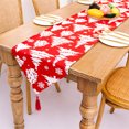 thumbnail image 2 of Xmas Tablecloth Festival Rectangular Table Runner Dress Desktop Party Decorations Wedding Party Background New Adornment Red White Tree, 2 of 9